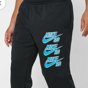 Nike Black Pants with Blue Logo